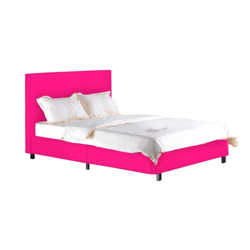 Pink leather bed - pink,