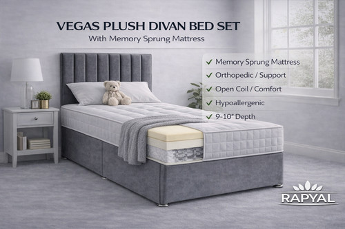 Single divan bed set - divan,
