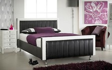 Contemporary Faux Leather Bed