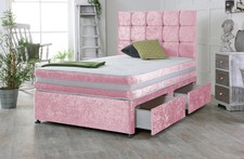 PINK VELVET BED IN SINGLE